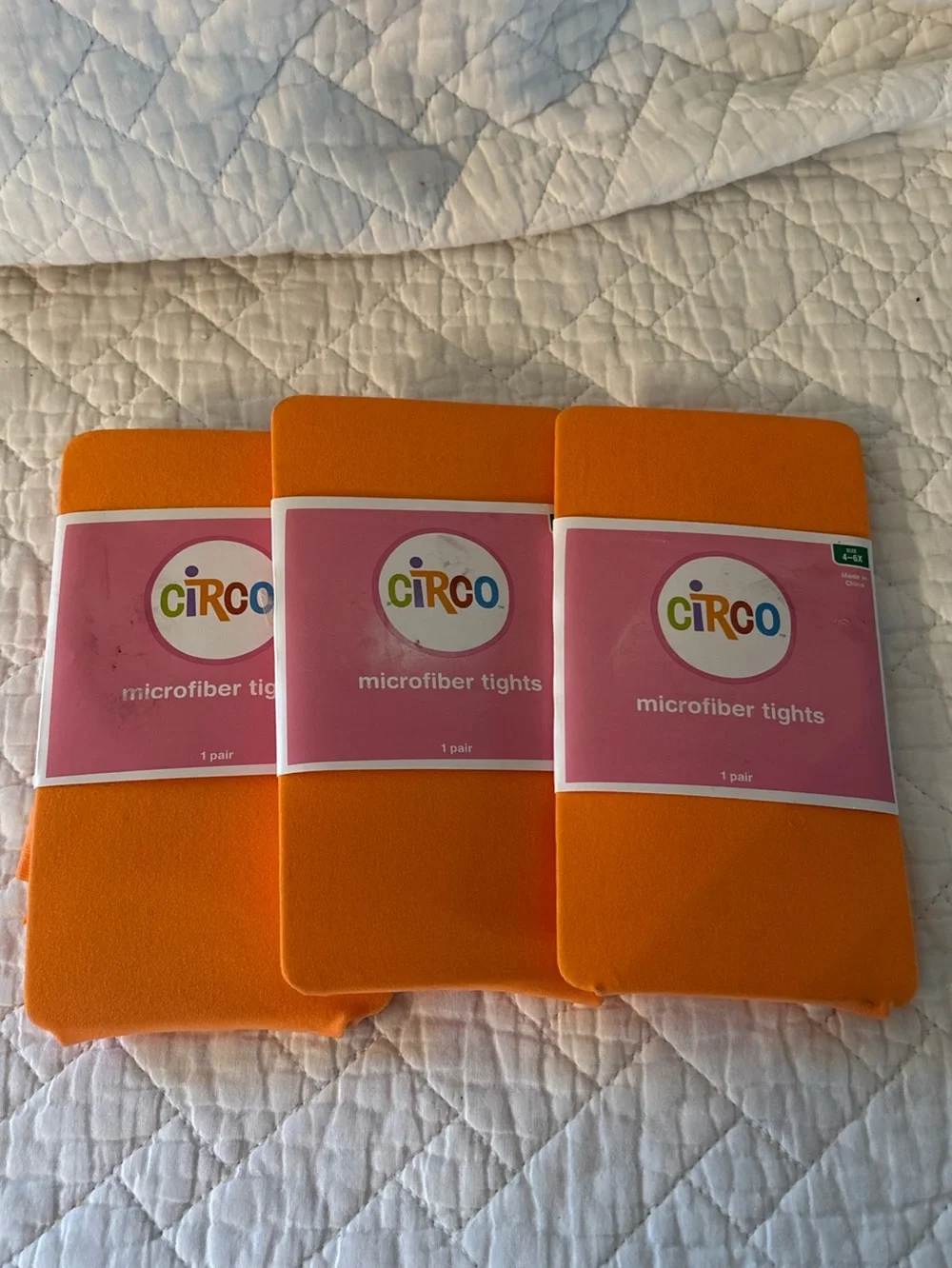 Circo Orange Microfiber Tights - 3 Pack Size 4-6x